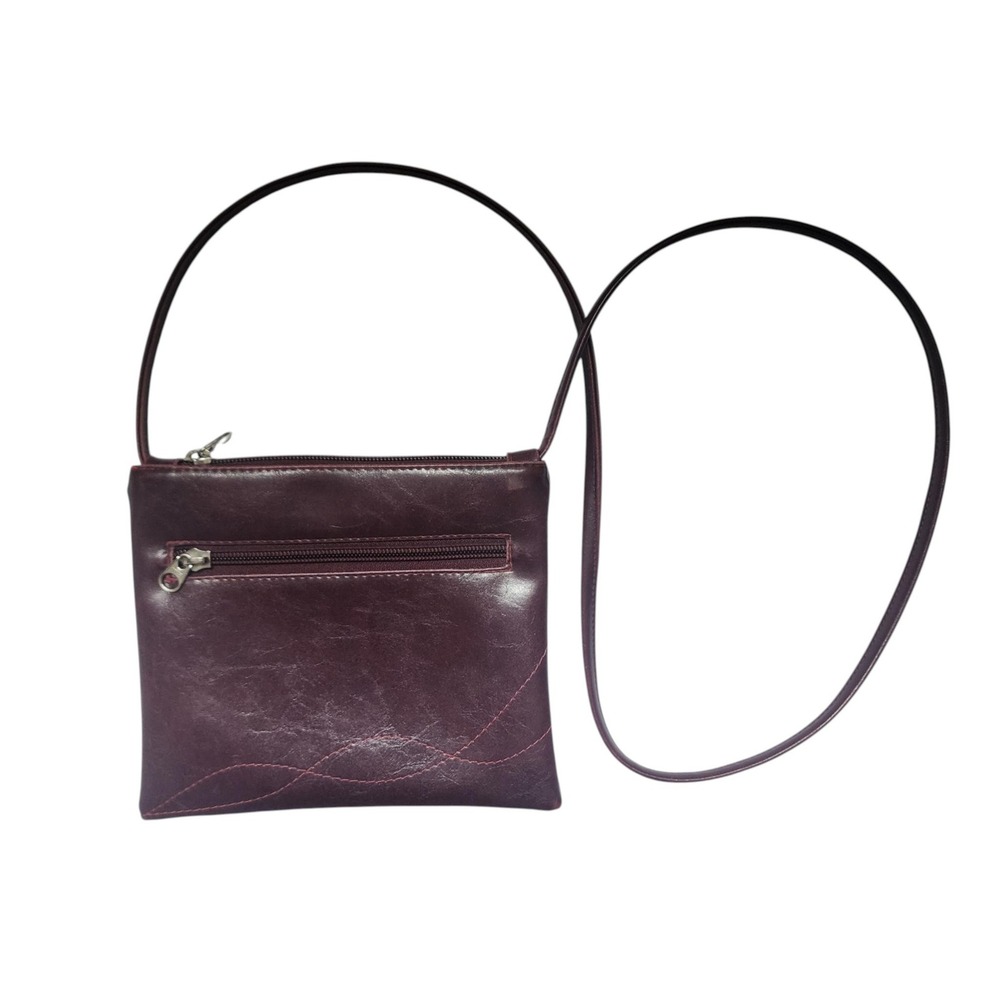 Crystalyn Kae Crossbody Bag Women Small Burgundy Good Vegan Glazed Leather USA